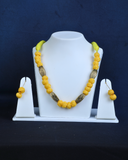 yellow cotton beads  neckless